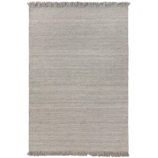 benuta Pure Wollteppich Lars Hellgrau 160x230 cm , Textil , Gestreift , Rechteckig , 160x230 cm , Gots , pflegeleicht , Teppiche und Böden, Teppiche, Schafwollteppiche