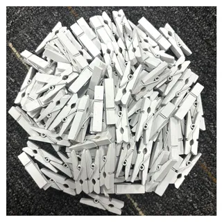 Rockreyoa 100 Stück 3.5cm Bunt Holzklammern Klein Holzclips Mini Wäscheklammer Deko Klammern Holz Farbige Holzklammern Dekoklammern Holzwäscheklammern Foto Clips Zum Basteln DIY Handwerks Weiß