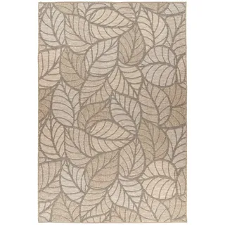 OBSESSION Teppich My Oslo 707« rechteckig 7 mm Höhe Blätter Motiv, In- und Outdoor geeignet grau