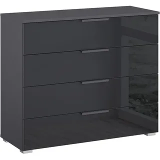 OTTO home Sideboard KOLUNA 80 x 81 x 42 cm graumetallic / Glas basalt