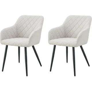 xonox.home Stuhl Lea Webstoff creme 2er Set