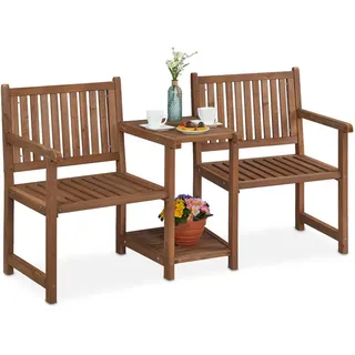 Relaxdays Gartenbank 161 x 86 x 0 cm Braun