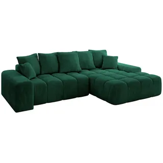 altdecor Ecksofa Samt 5-Sitzer Dunkelgrün