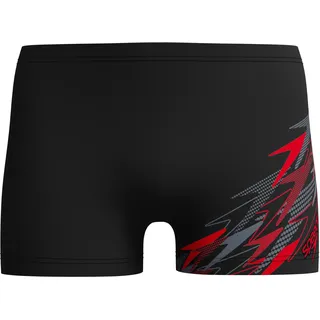 Speedo Medley Logo Badehose Boxer Anthracite/High Risk Red UK 38