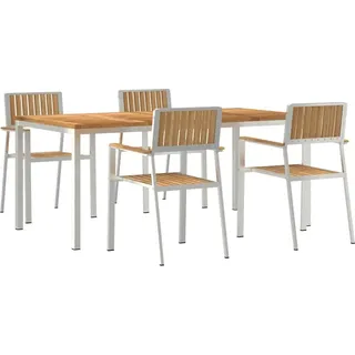 Outdoortisch-Set 5 pcs Braun Massivholz Teak - Braun