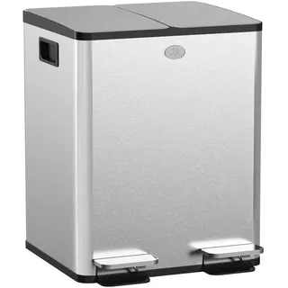 Homcom Mülleimer 20 l Silber