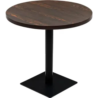 vidaXL Bistrotisch MDF und Stahl Rund 80×75 cm Dunkle Esche