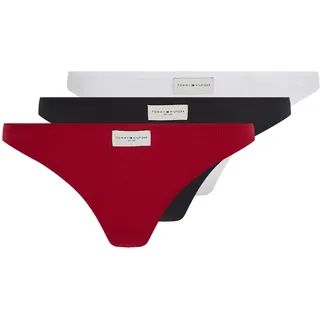 Tommy Hilfiger Underwear Slip »3P THONG (EXT. SIZE)«, (Packung, 3 St., 3er), in Rippoptik mit Tommy Hilfiger Logo-Badge, bunt