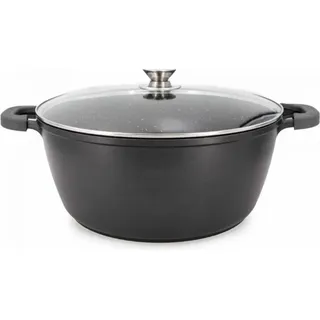 XXL Kochtopf mit Deckel ø44 cm mit Marmorbeschichtung ca. 23 L - Schwarz