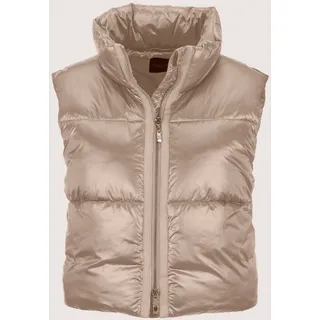 Kurzweste MADELEINE "Steppweste Sommerweste mit Glanz-Finish", Damen, Gr. 48, beige, Obermaterial: 100% Polyamid PA., Modern, normal, Westen Kurzweste, Wattierte Steppweste in Kurzform