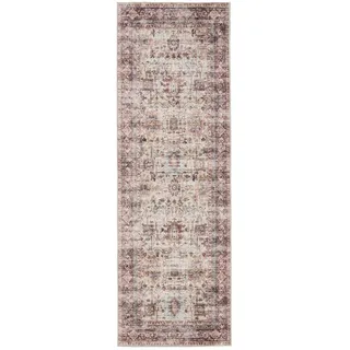 benuta Vintage-Läufer George waschbar 80x240 cm , Multicolor, Pink , Kunststoff , Vintage , Rechteckig , 80x240 cm , Oeko-Tex® Standard 100 , in verschiedenen Größen erhältlich, rutschfeste Unterfläche, waschbar , Teppiche und Böden, Teppiche, Teppichläufer, Läufer