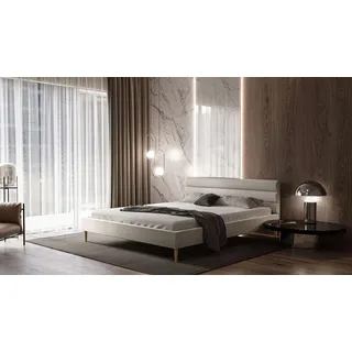 Polsterbett FREYA mit Gestell 160x200 Beine: Buche Jasmine 21