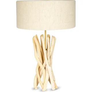 Lampe Tischlampe 62cm Holz Holzlampe Unikat Braun Treibholz Leuchte Deko