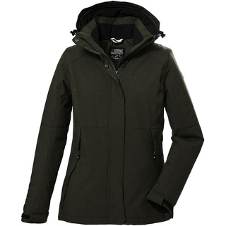 KILLTEC Damen Funktionsjacke/Outdoorjacke mit abzippbarer Kapuze KOW 37 WMN JCKT, dunkeloliv, 38,