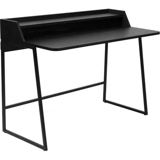 Schreibtisch Sekretär GIORGIO BLACK Eiche Furnier und Metall - Schwarz