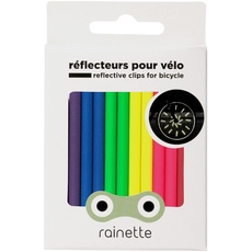 Rainette Unisex Reflektoren für Fahrradreifen | Neon | 360° Reflexion | 12 Stück Reisezubehör – Geldbörse, Neonfarben, Einheitsgröße