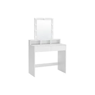 VASAGLE Schminktisch rechteckig Melamin, Spanplatte weiß 80,0 x 40,0 x 145,0 cm, 1 St.