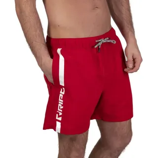 RIPT Herren Badeshorts Schnell Trocknend – Badehose mit Mesh Innenfutter, UV50 Sonnenschutz, Kordelzug Boardshorts für Strand Schwimmen Urlaub Sommer (Rot/Weiß, XXL)