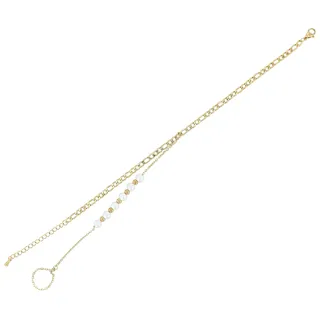 Fußkette ADELIA ́S "Damen Fußkettchen ¿ aus Edelstahl" Gr. 22, gold, Fußketten, Damen, Edelstahl, Fußkette