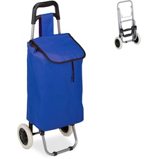 Bild Einkaufstrolley, klappbar, 25 L Einkaufstasche mit Rollen, bis 10kg belastbar, HBT 91 x 40 x 30 cm,