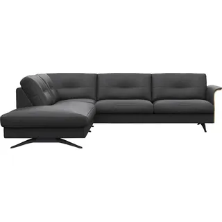 flexlux Ecksofa »Glow bequem und komfortabel durch hochwertigen Sitzaufbau, L-Form« Skandinavisches Design, In hochwertiger Verarbeitung, schwarz