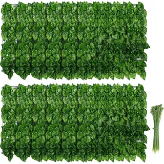 TolleTour Sichtschutzhecke Windschutz Efeu Sichtschutz Balkonverkleidung Blätterzaun,Wassermelonenblätter - Grün