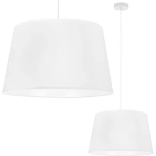 Gaja Hängelampe Kegel Weiss 1 Flacher Weisser Lampenschirm 44Cm - Weiß