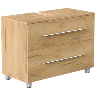 Posseik Mid.you Waschbeckenunterschrank , Eichefarben , Metall , 2 Schublade(n) Schubladen , einzeln stellbar , 85x63x41.6 cm , stehend , Holzmöbel, Holzschränke, Waschbeckenunterschränke Holz