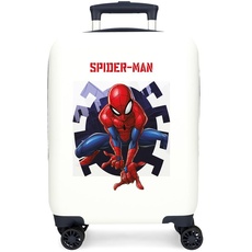 Joumma Marvel Spiderman Attack Kabinenkoffer, Weiß, 33 x 50 x 20 cm, starr, ABS, seitlicher Kombinationsverschluss, 28,4 l, 2 kg, 4 Doppelrollen, Handgepäck, weiß, Kabinenkoffer