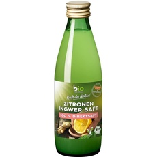 biozentrale Zitronensaft mit Ingwer naturtrüb - 6x250ml (6er Pack) - Vitamin C Quelle - Bio Zitronen und Bio Ingwer - Leichte Schärfe - Für Cocktails, Getränke, Backen, Kochen