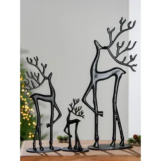 Casablanca modernes Design Casablanca Rentier Deko Weihnachten – Weihnachtsdeko Hirsch stehend – Farbe: Schwarz Höhe 37,5 cm