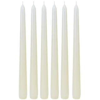 Dekohelden24 Spitzkerzen 25 x 2 cm weiß 6 St.
