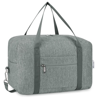 Narwey für Ryanair Handgepäck 40x20x25 & Handgepäck Tasche für Flugzeug - Faltbare Reisetasche Damen & Weekender Damen - Handgepäck Koffer 20L (Grau (mit Schultergurt))