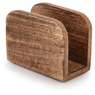 Samhita Burning Finish Serviettenhalter aus Mangoholz für Küche, aufrechter Papierserviettenspender für Haus, Party, Restaurant, Hotel, Café, Bar (14 x 6,3 x 10,2 cm)