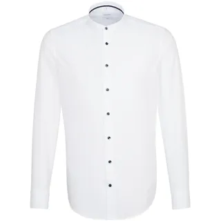 Businesshemd SEIDENSTICKER "Schwarze Rose", Herren, Gr. XXL (45), normale Ärmellängen, weiß, 100% Baumwolle, unifarben, slim fit, 2-Knopf-Manschette, Hemden Businesshemd, Slim 1/1 Stehkragen Uni