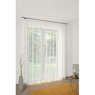Gardine WIRTH "7227" Gr. 19, orange, B:600cm H:245cm, Polyester, Gardinen, Gardine, Store - Faltenband 1:3