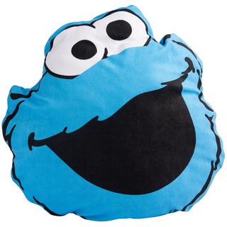 United Labels Sesamstraße Kissen - Krümelmonster Plüsch Dekokissen Blau 35 x 35 cm