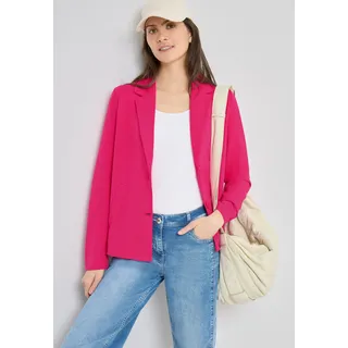 Sweatblazer CECIL, Damen, Gr. L (42), beetroot pink, Web, Obermaterial: 66% Viskose, 30% Polyester, 4% Elasthan. Futter: 100% Viskose, unifarben, lässig geschnitten hüftbedeckend, tiefer V-Ausschnitt, Blazer Sweatblazer, mit Knopfverschluss und Viskose
