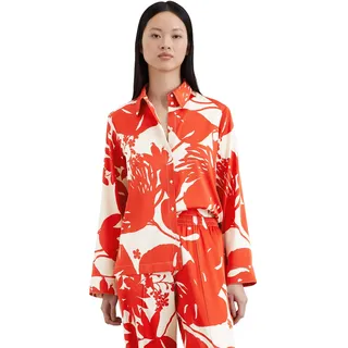 Satinbluse MARC O'POLO, Damen, Gr. 32, bunt (multi), Web, Obermaterial: 96% Viskose, 4% Elasthan, bedruckt, regular fit, Blusen Satinbluse, Weiche, seidige Oberfläche; mit Allover-Print