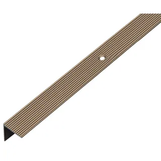 Alberts 476878 Treppenkanten-Schutzprofil | Aluminium, bronzefarbig eloxiert | 1000 x 20 x 20 mm