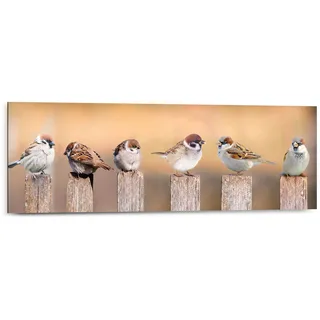Holzbild REINDERS "Deco Panel 30x90 Bird Family", braun (farbe bild(er): braun), B:90cm H:30cm T:2cm, MDF, Bilder, Holzbild