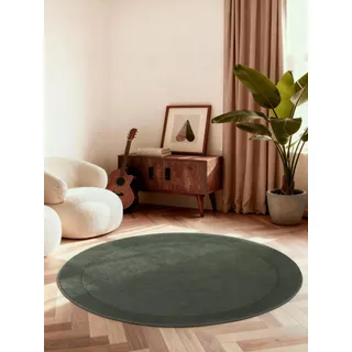 Villeroy & Boch »Wollteppich Kari« rund 17 mm Höhe Handgewebt, Wolle, Bordüre, Einfarbig, Läufer, Wohnzimmer, Organisch