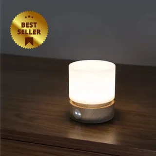 LED Nachttischlampe, Bamboo - Touch Dimmbar Atmosphäre Tischlampe für Schlafzimmer Wohnzimmer,Tragbar Nachtlicht , Warmes Weißes
