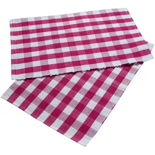 Homescapes Tischset Vichy-Karo pink im 2er-Set 30/45 cm, 100% Baumwolle , Pink , Textil , Kariert , Rechteckig , 30x45 cm , Heimtextilien, Wohntextilien, Tischwäsche, Tischsets