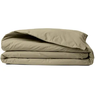 Ranforce Bettbezug XXL (155 x 220 cm), 100% Baumwolle, Beige | Knopfverschluss, 155 Fäden pro Zoll | Maschinenwaschbar bei 30 °C, weich und strapazierfähig