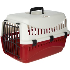 Bild Transportbox Expedion (Tiertransportbox für Haustiere / Katzen / Hunde / Kaninchen, aus Kunststoff, Maße 45x30x30 cm, Belastbarkeit bis 10 kg, Farbe creme/bordeaux) 81348