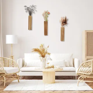 Allecto Plus - Moderne Wandvasen aus Holz für Zimmerpflanzen Wohnkultur 25 x 56 x 295 cm