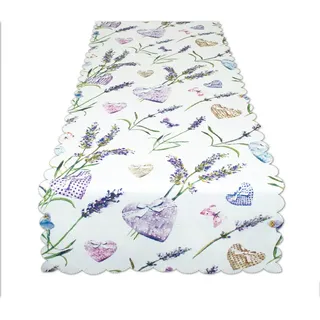 Delindo Lifestyle "LAVENDEL + HERZ" Strukturgewebe, bedruckt,