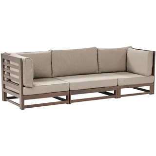 Beliani Gartensofa TRANI Taupe 75x235x72