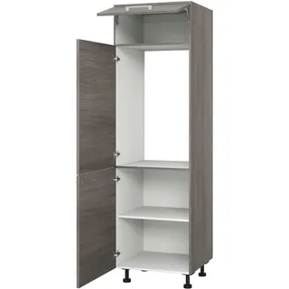 KOCHSTATION Kühlumbauschrank »KS-Trea SK-195-88« Stauraum ober- und unterhalb vom Küchenschrank, Breite 60cm Höhe 195cm, grau